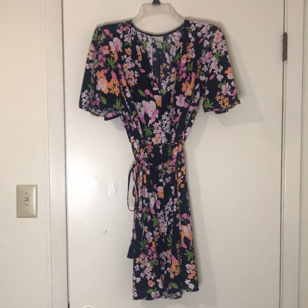 Floral 70’s style dress with tassel belt